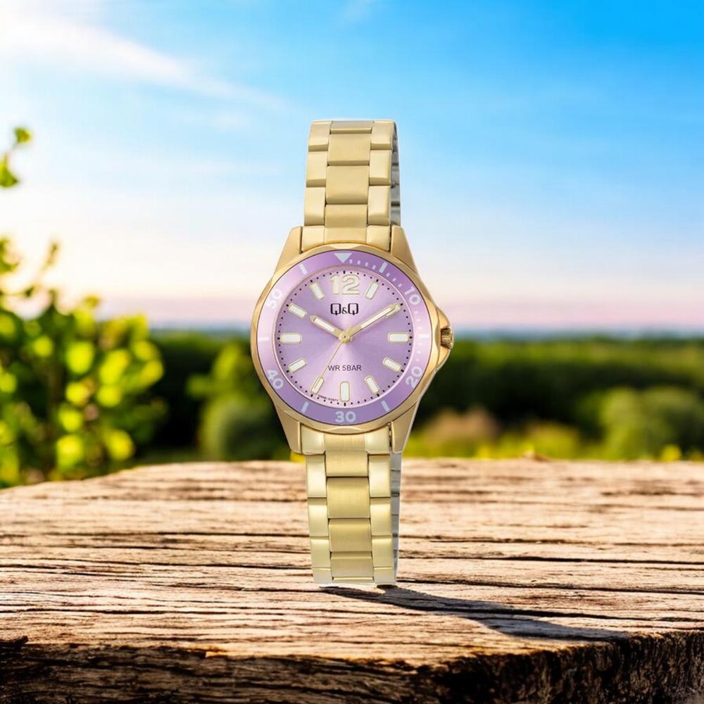 Foto 3 pulgar | Reloj Q&q Q88b-005py Ladies-Dorado