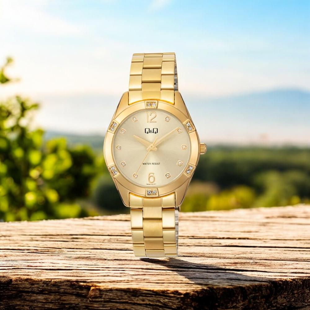 Foto 3 pulgar | Reloj Q&Q Q83B-007PY Dorado para Mujer