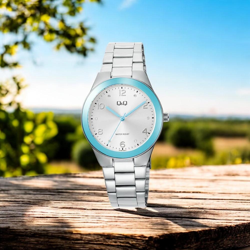 Foto 3 pulgar | Reloj Q&Q Q78B-005PY Gris para Mujer