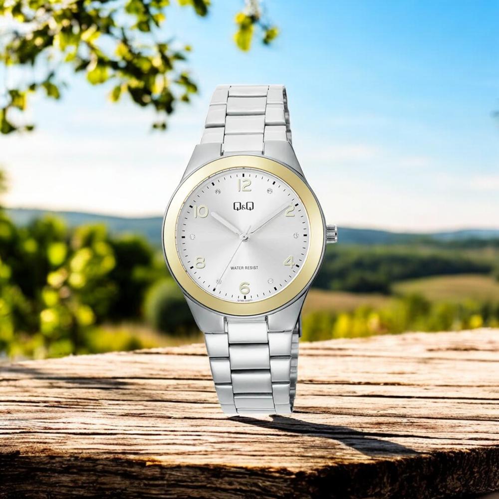 Foto 3 pulgar | Reloj Q&Q Q78B-002PY Gris para Mujer
