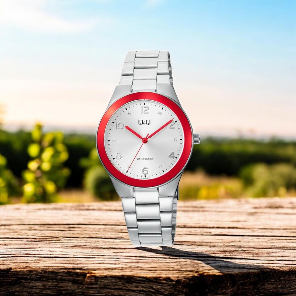 Foto 3 pulgar | Reloj Q&Q Q78B-006PY Gris para Mujer