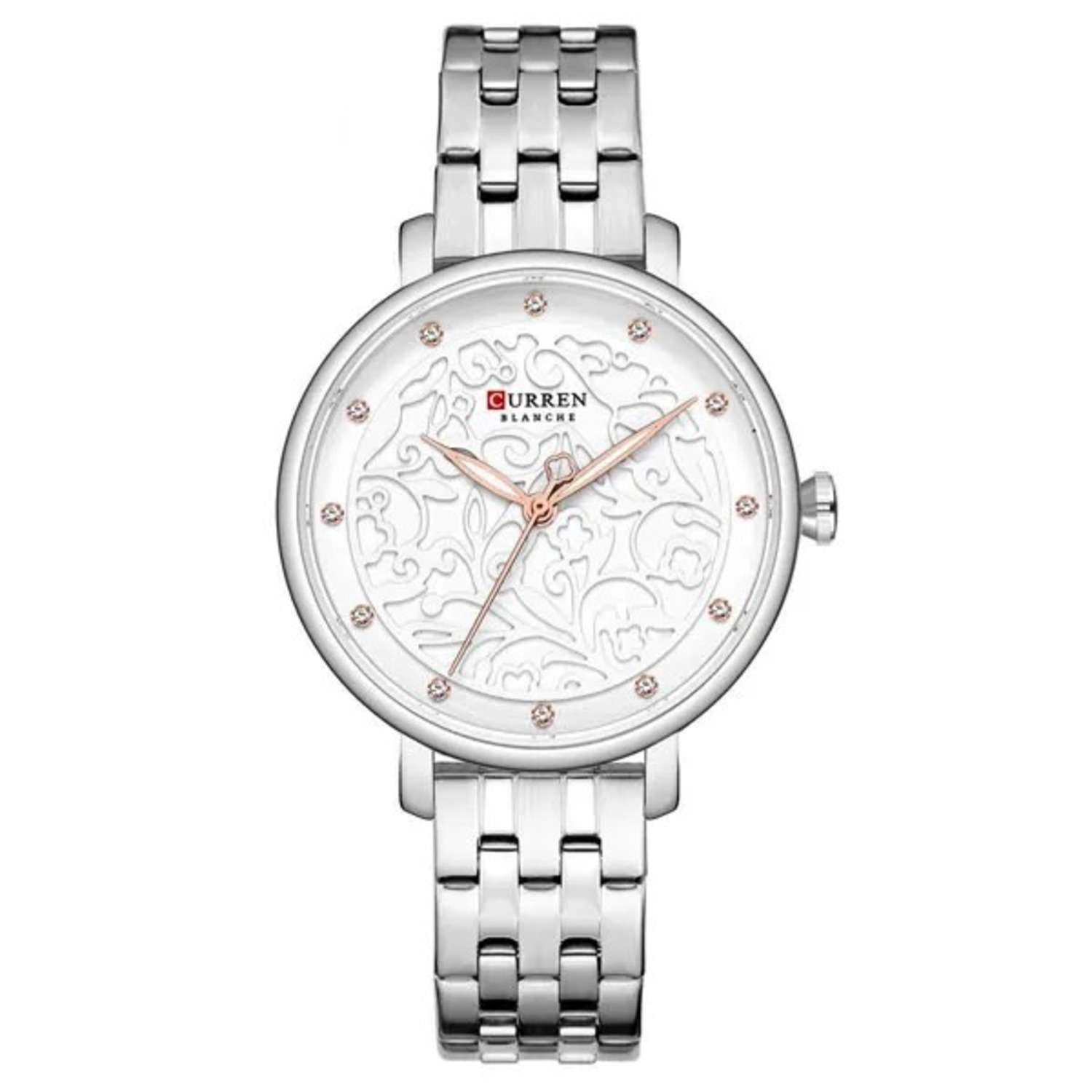 Foto 1 | Reloj de Pulsera Curren 9046 KREC6219GA Caja de Aleación Tono Plateado y Tablero Blanco