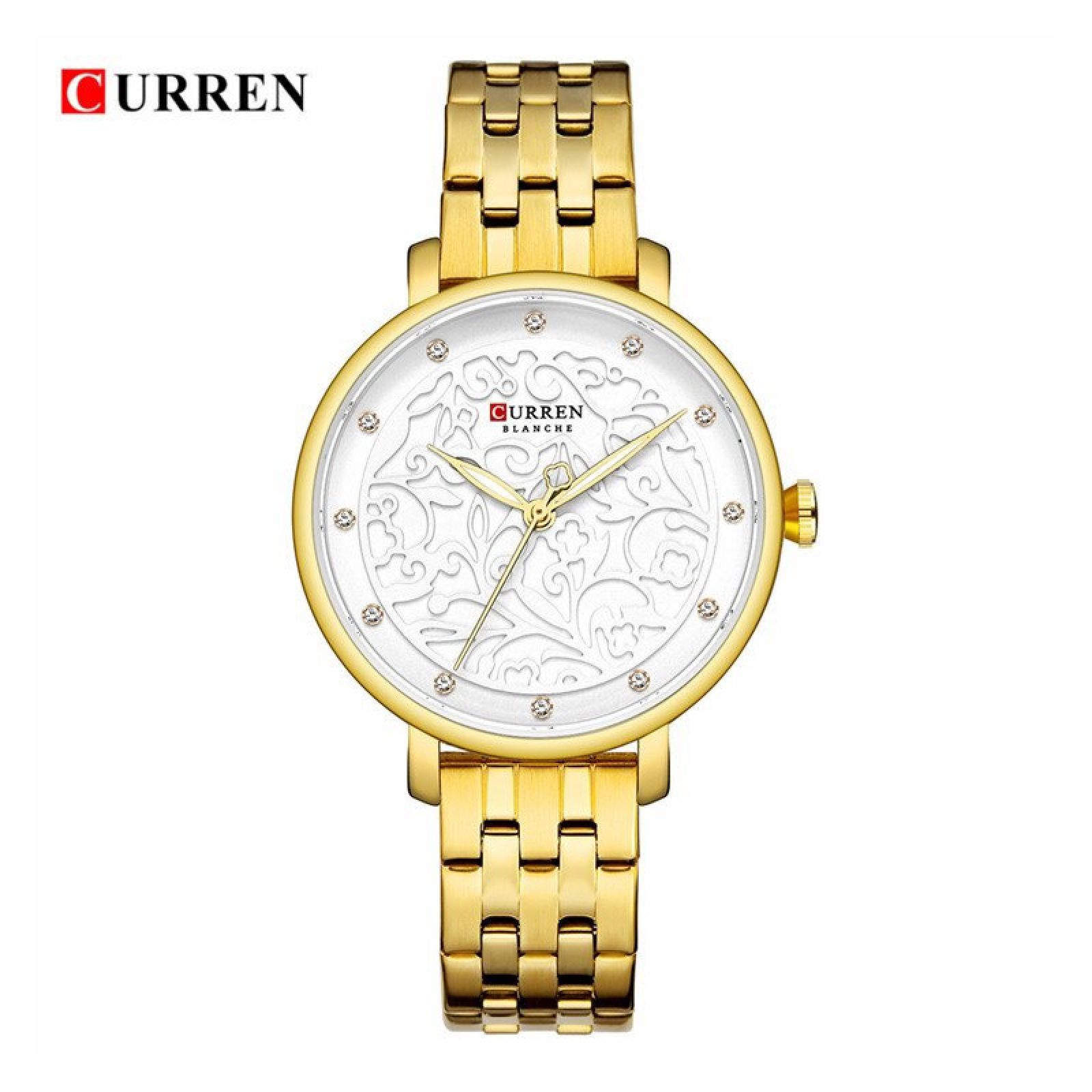 Foto 3 pulgar | Reloj de Pulsera Curren 9046 KREC6218GA Caja de Aleación Tono Dorado y Tablero Blanco