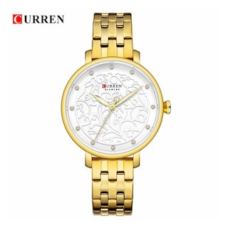 Foto 2 | Reloj de Pulsera Curren 9046 KREC6218GA Caja de Aleación Tono Dorado y Tablero Blanco