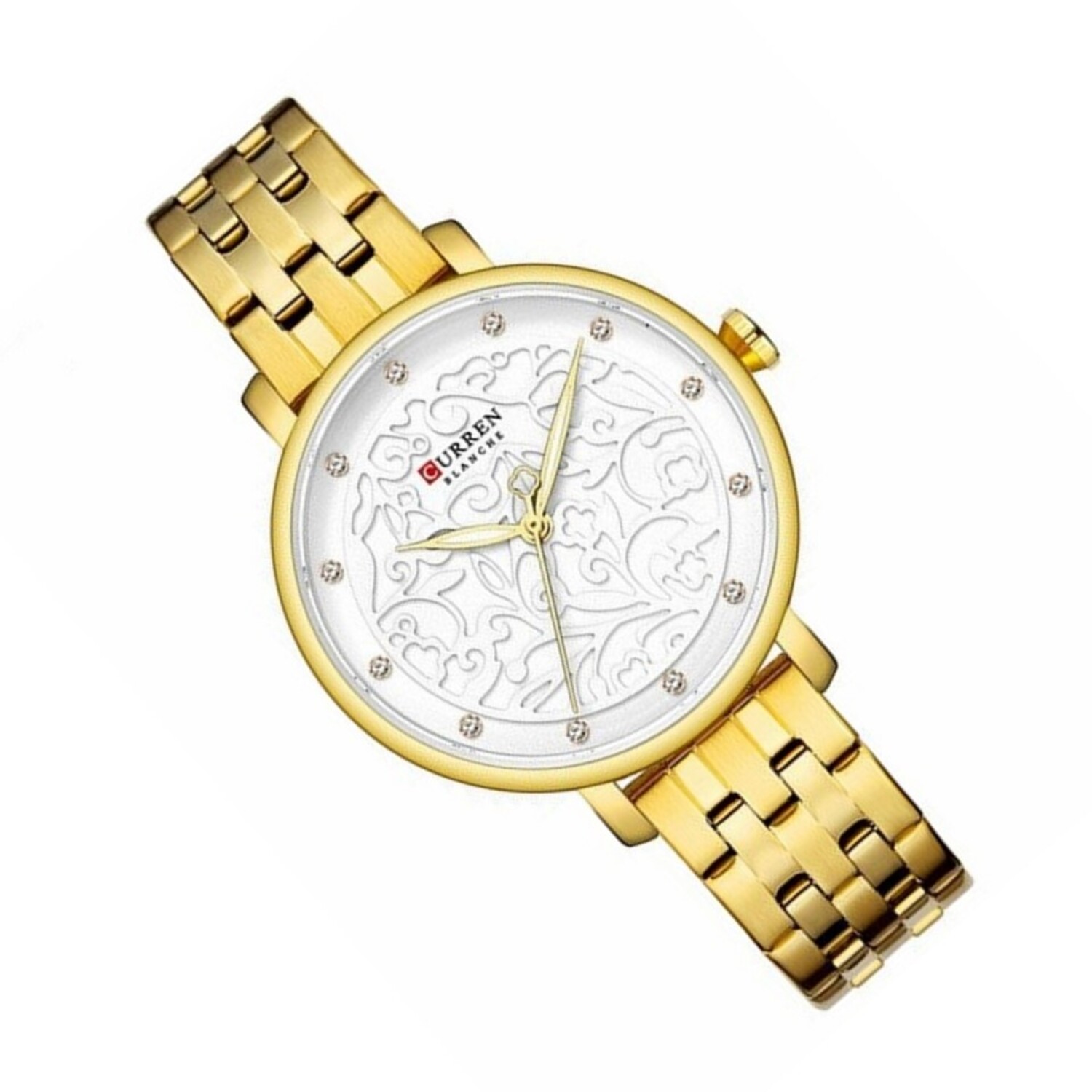 Foto 4 pulgar | Reloj de Pulsera Curren 9046 KREC6218GA Caja de Aleación Tono Dorado y Tablero Blanco