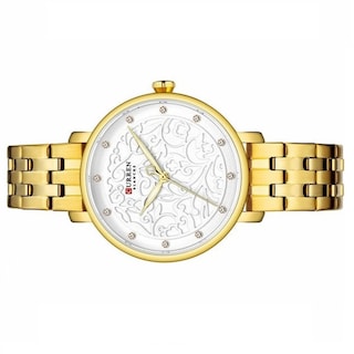Foto 4 | Reloj de Pulsera Curren 9046 KREC6218GA Caja de Aleación Tono Dorado y Tablero Blanco