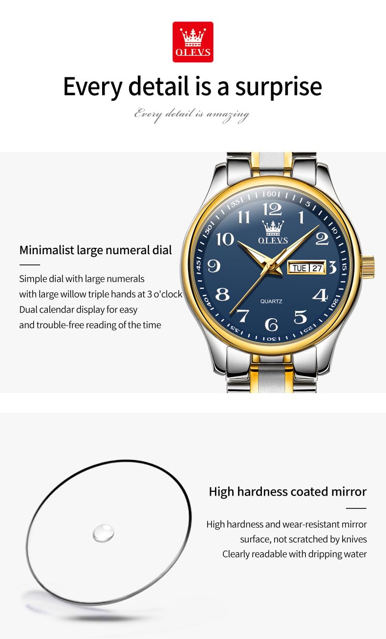 Foto 6 | Reloj Olevs Azul Acero Inoxidable Plateado para Mujer - Venta Internacional