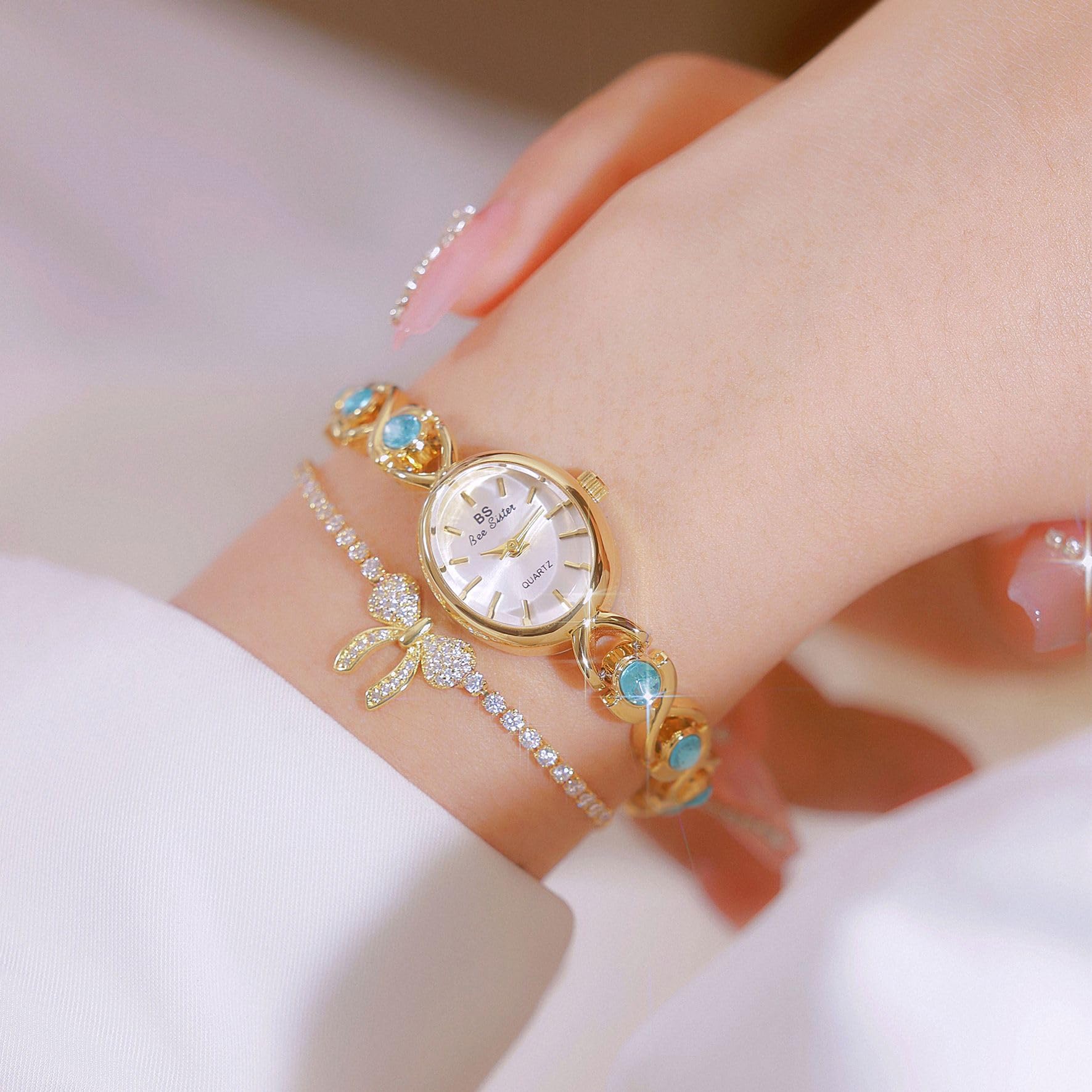 Foto 4 pulgar | Reloj Gosasa Fashion Elegante Pulsera de Perlas para Mujer - Venta Internacional