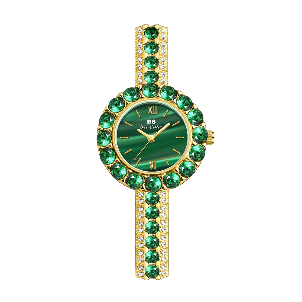 Foto 2 pulgar | Reloj Bs Bee Sister Retro Con Textura De Malaquita Verde Para Mujer - Venta Internacional.