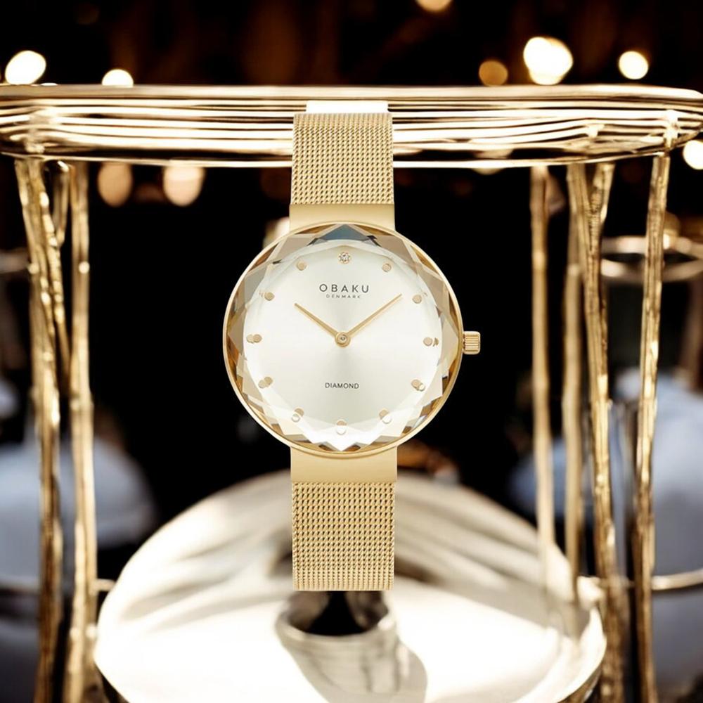 Foto 4 pulgar | Reloj Obaku Denmark V300lxggmg Facet Gold-dorado