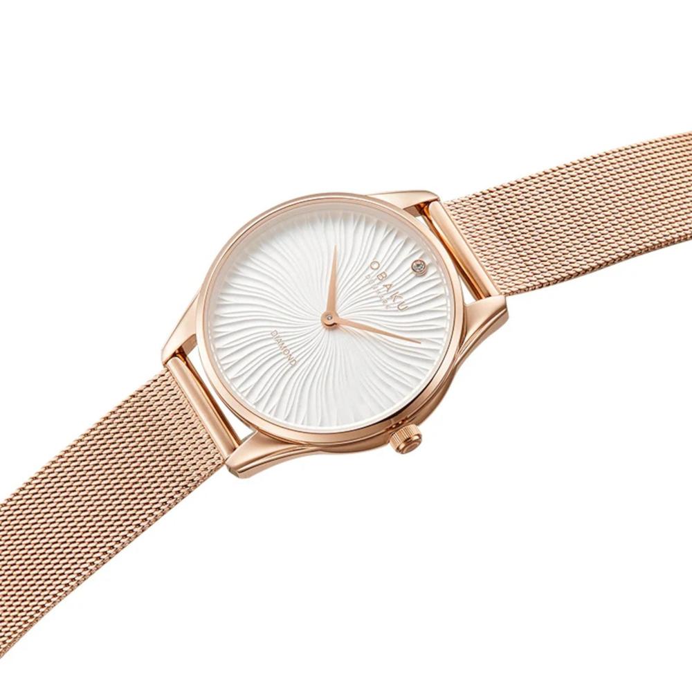 Foto 5 pulgar | Reloj Obaku Denmark V297lxvimv Smykke Rose-oro Rosa