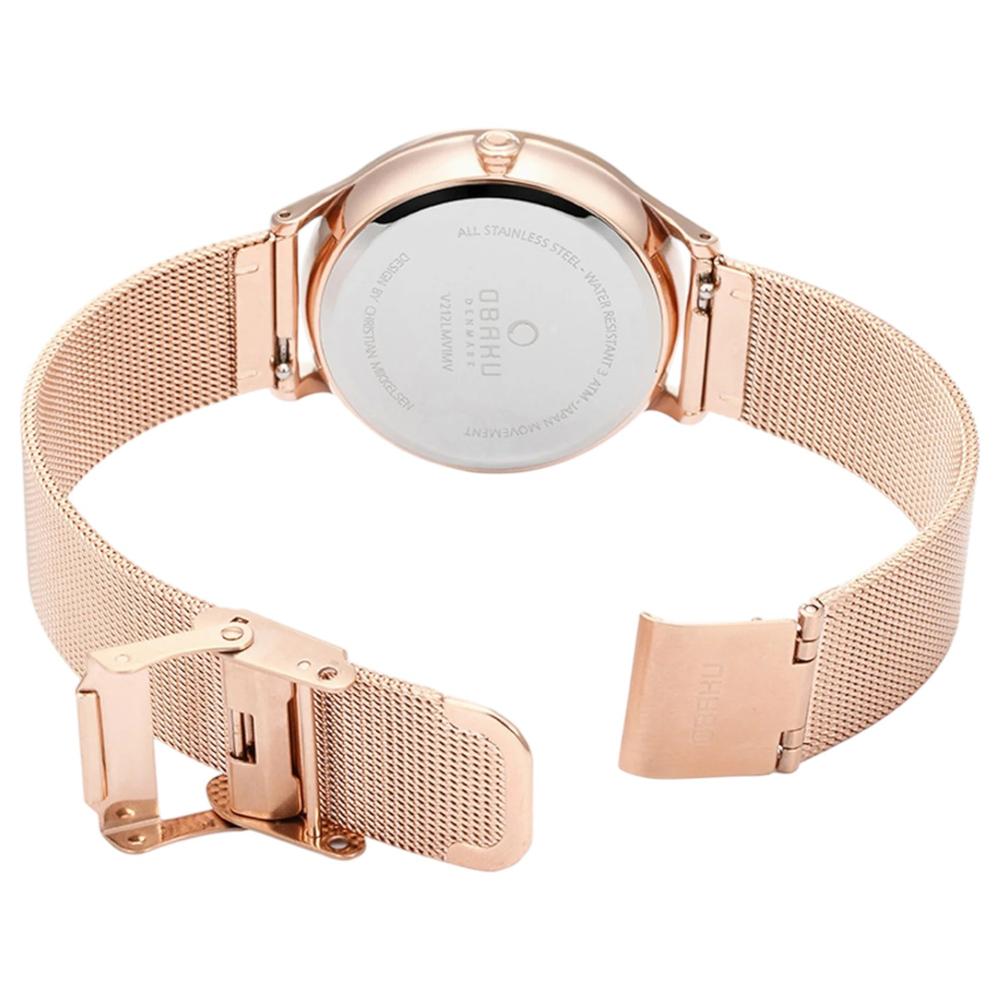 Foto 5 pulgar | Reloj Obaku Denmark V212lmvimv Lind Rose-oro Rosa