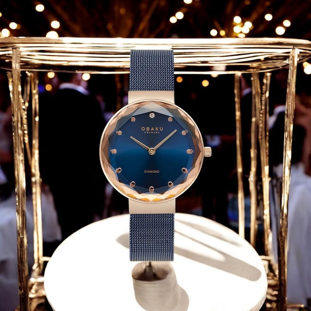 Foto 4 pulgar | Reloj Obaku Denmark V300lxvlml Facet Ocean-azul