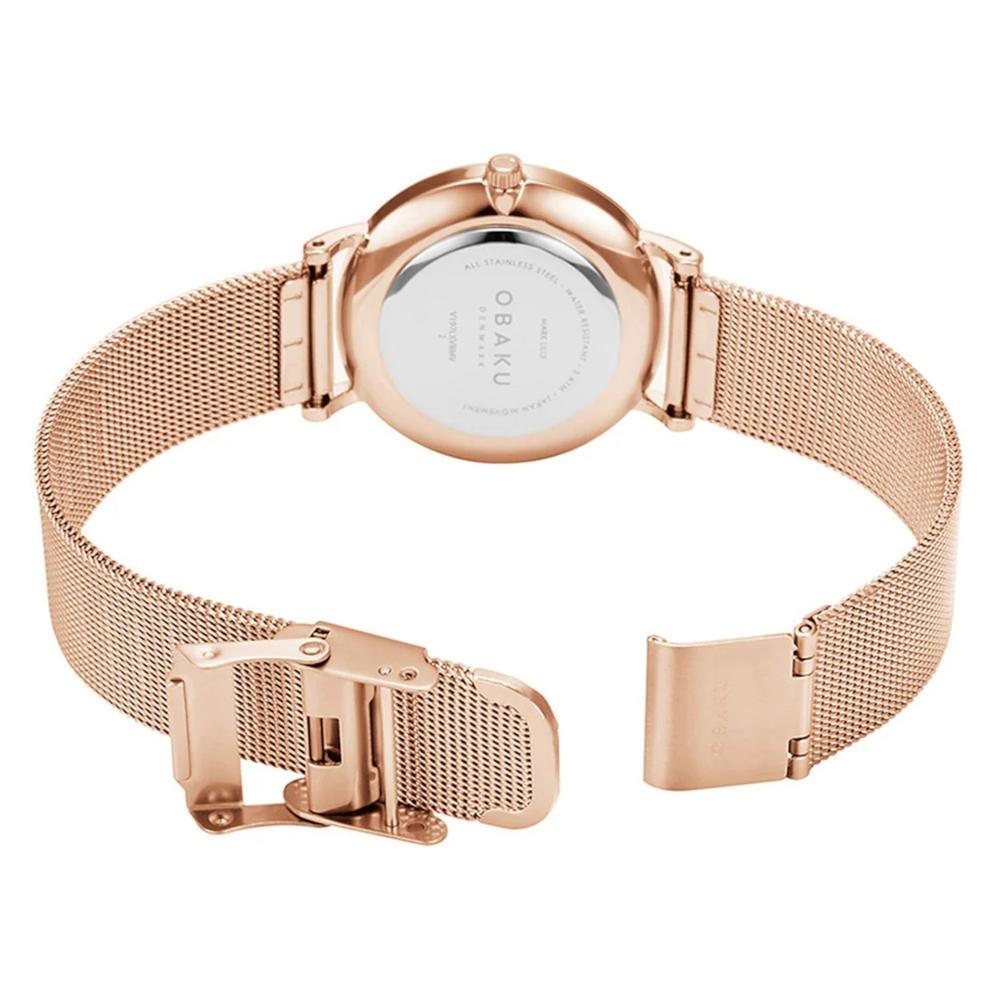 Foto 4 pulgar | Reloj Obaku Denmark V197gxvbmv Mark Gerbera-oro Rosa