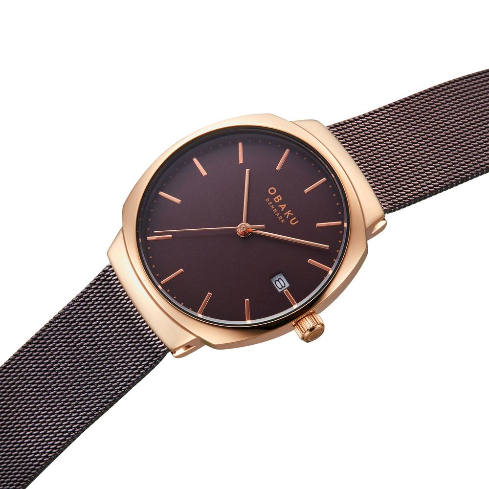 Foto 5 pulgar | Reloj Obaku Denmark V273ldvnmn Felt Lille Walnut-café