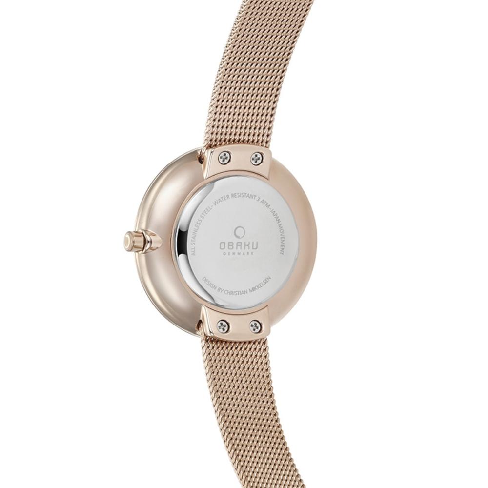 Foto 4 pulgar | Reloj Obaku Denmark V161lxvnmv Blik Chocolate-oro Rosa