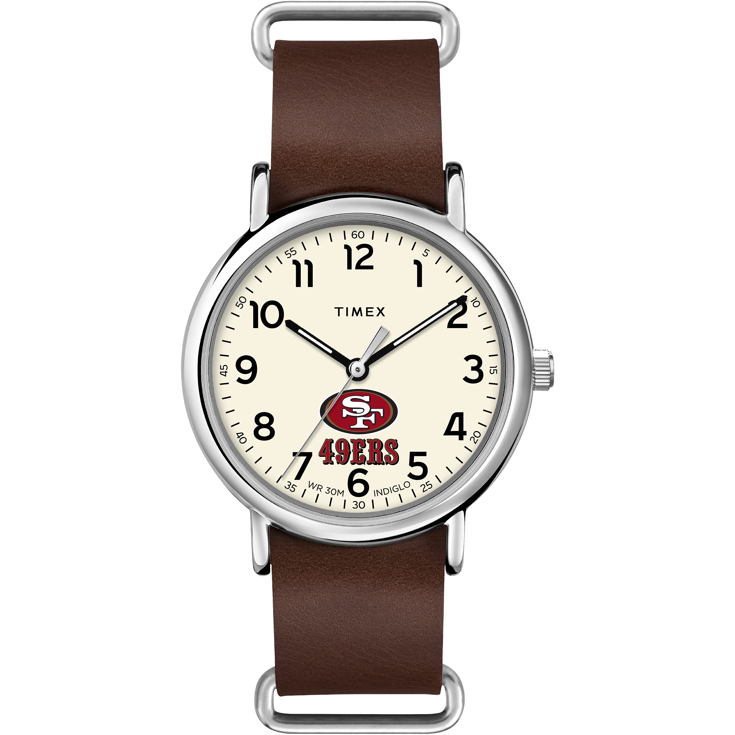 Foto 2 pulgar | Reloj Timex Tribute Nfl Weekender 40 Mm Sf 49ers De Piel - Venta Internacional.