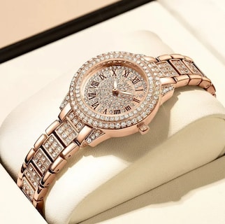 Foto 3 | Elegante Reloj Para Mujer Xtellar De Cuarzo Con Diamantes, Resistente Al Agua Y Ajustable