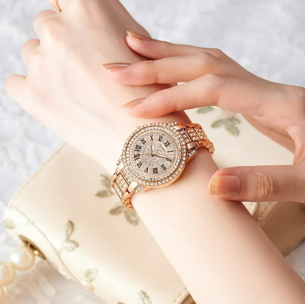 Foto 5 pulgar | Elegante Reloj Para Mujer Xtellar De Cuarzo Con Diamantes, Resistente Al Agua Y Ajustable