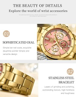 Foto 4 | Reloj De Pulsera Xtellar Para Mujer, Elegante, Impermeable Y Con Correa Metálica - Perfecto Para Estilo Y Moda