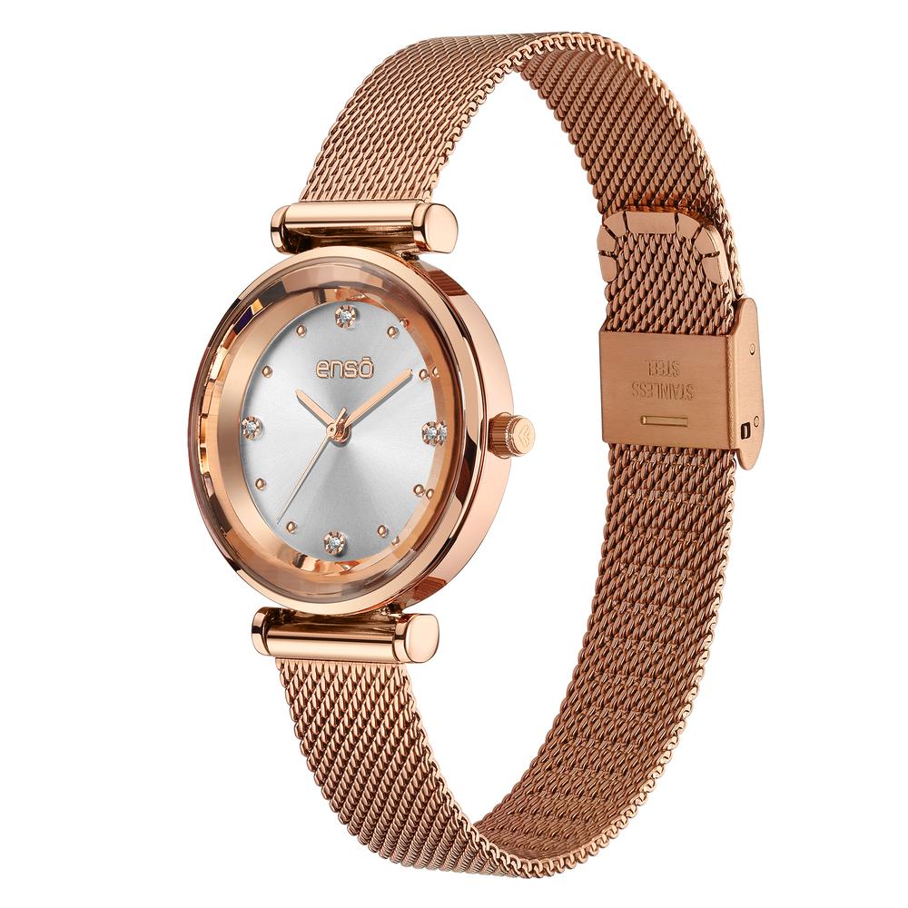 Foto 3 pulgar | Reloj De Pulsera Enso Para Mujer Ew2533l1 Oro Rosa