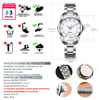 Foto 2 | Reloj de Acero Inoxidable Xtellar para Mujer