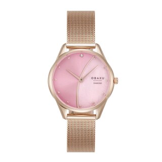 Foto 1 | Reloj Obaku Denmark V297lxvxmv-dpp Smykke Maane Peony-oro Rosa
