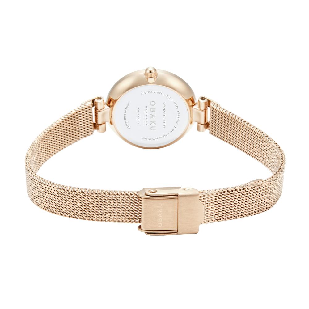 Foto 4 pulgar | Reloj Obaku Denmark V256sxvimv Diamant Petite Rose-acero