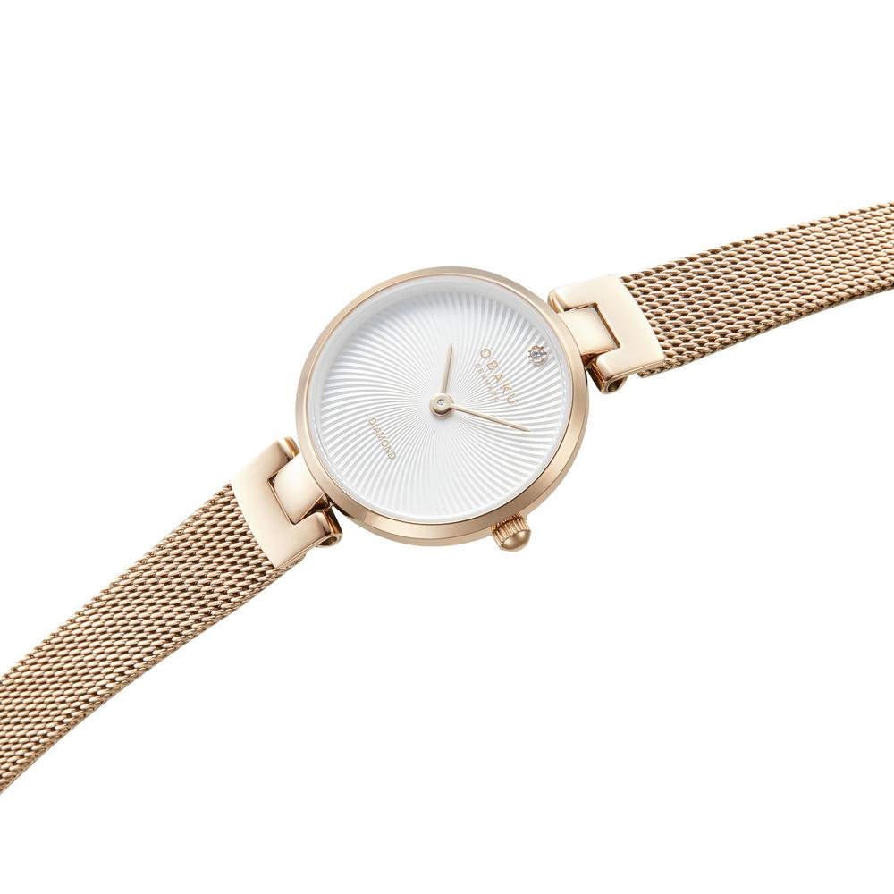 Foto 5 pulgar | Reloj Obaku Denmark V256sxvimv Diamant Petite Rose-acero