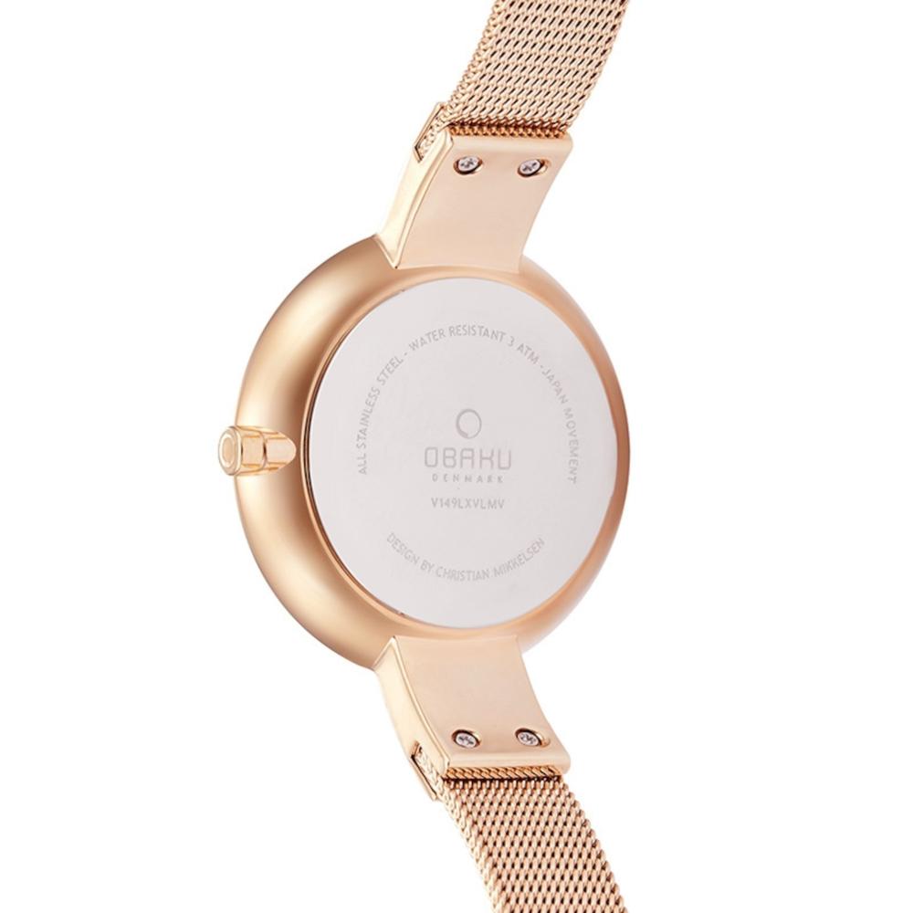 Foto 5 pulgar | Reloj Obaku Denmark V149lxvlmv Sol Azure-oro Rosa