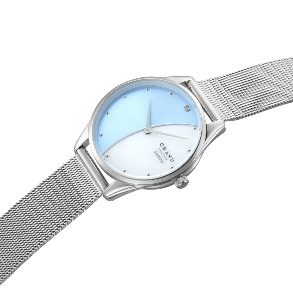 Foto 5 pulgar | Reloj Obaku Denmark V297lxcxmc-dlw Smykke Maane Cyan-acero
