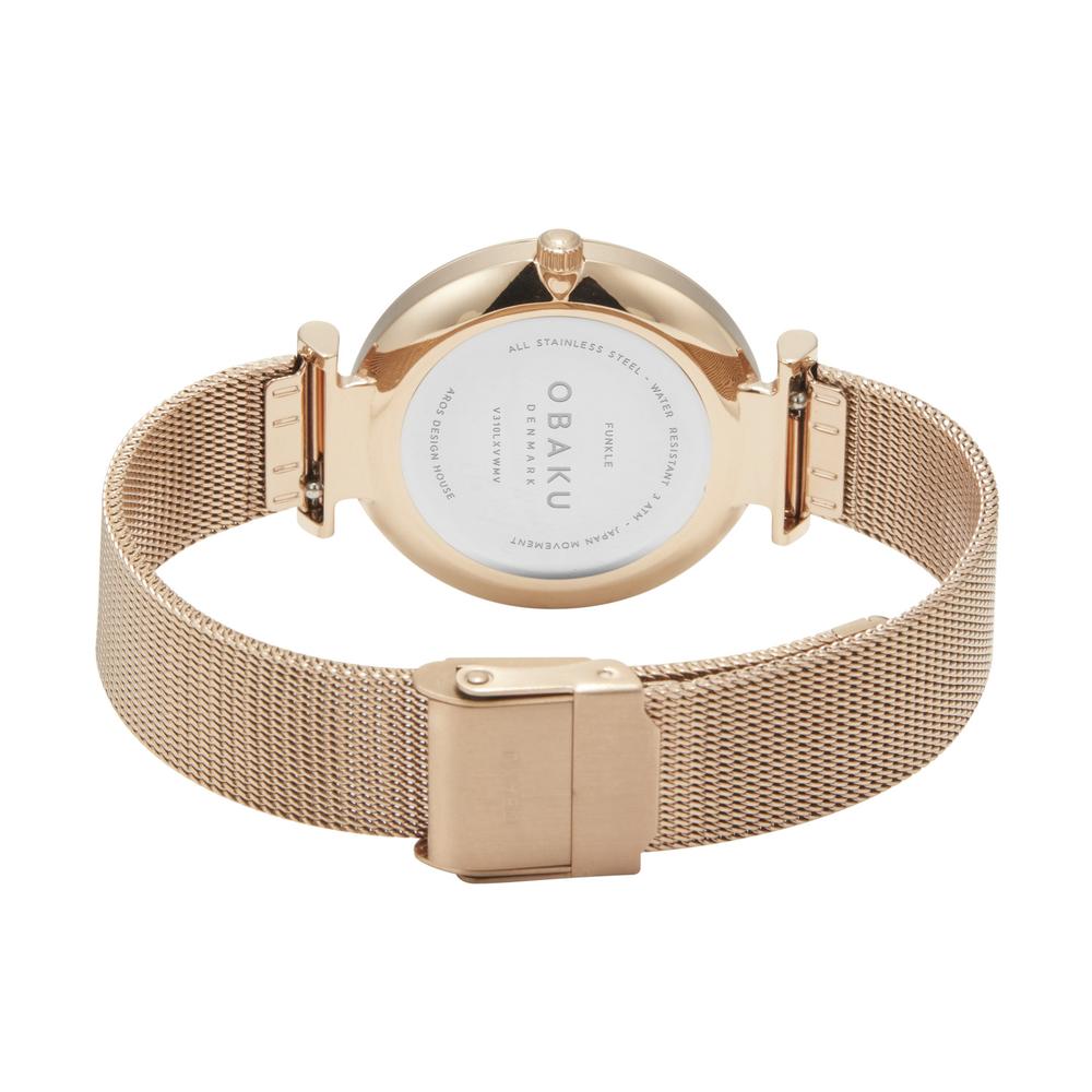 Foto 4 pulgar | Reloj Obaku Denmark V310lxvwmv Funkle Rose-oro Rosa