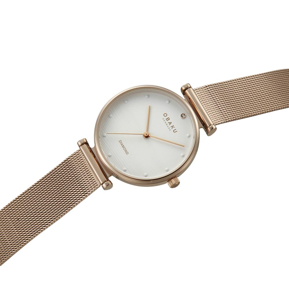 Foto 5 pulgar | Reloj Obaku Denmark V310lxvwmv Funkle Rose-oro Rosa