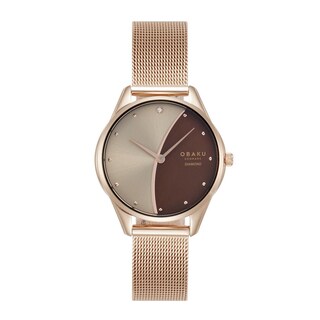 Foto 1 | Reloj Obaku Denmark V297lxvxmv-dnn Smykke Maane Chocolate-oro Rosa