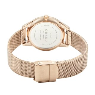 Foto 3 | Reloj Obaku Denmark V297lxvxmv-dnn Smykke Maane Chocolate-oro Rosa