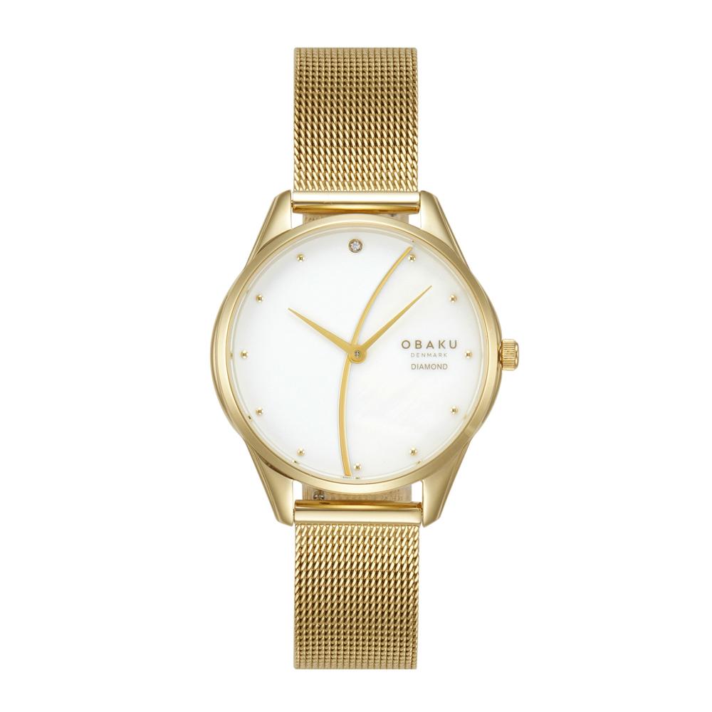 Foto 2 pulgar | Reloj Obaku Denmark V297lxgxmg-dww Smykke Maane Gold-dorado