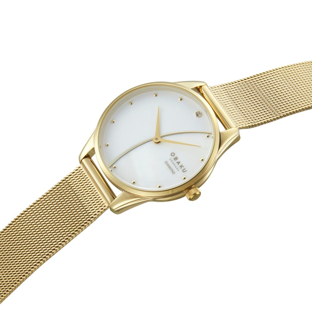 Foto 5 pulgar | Reloj Obaku Denmark V297lxgxmg-dww Smykke Maane Gold-dorado