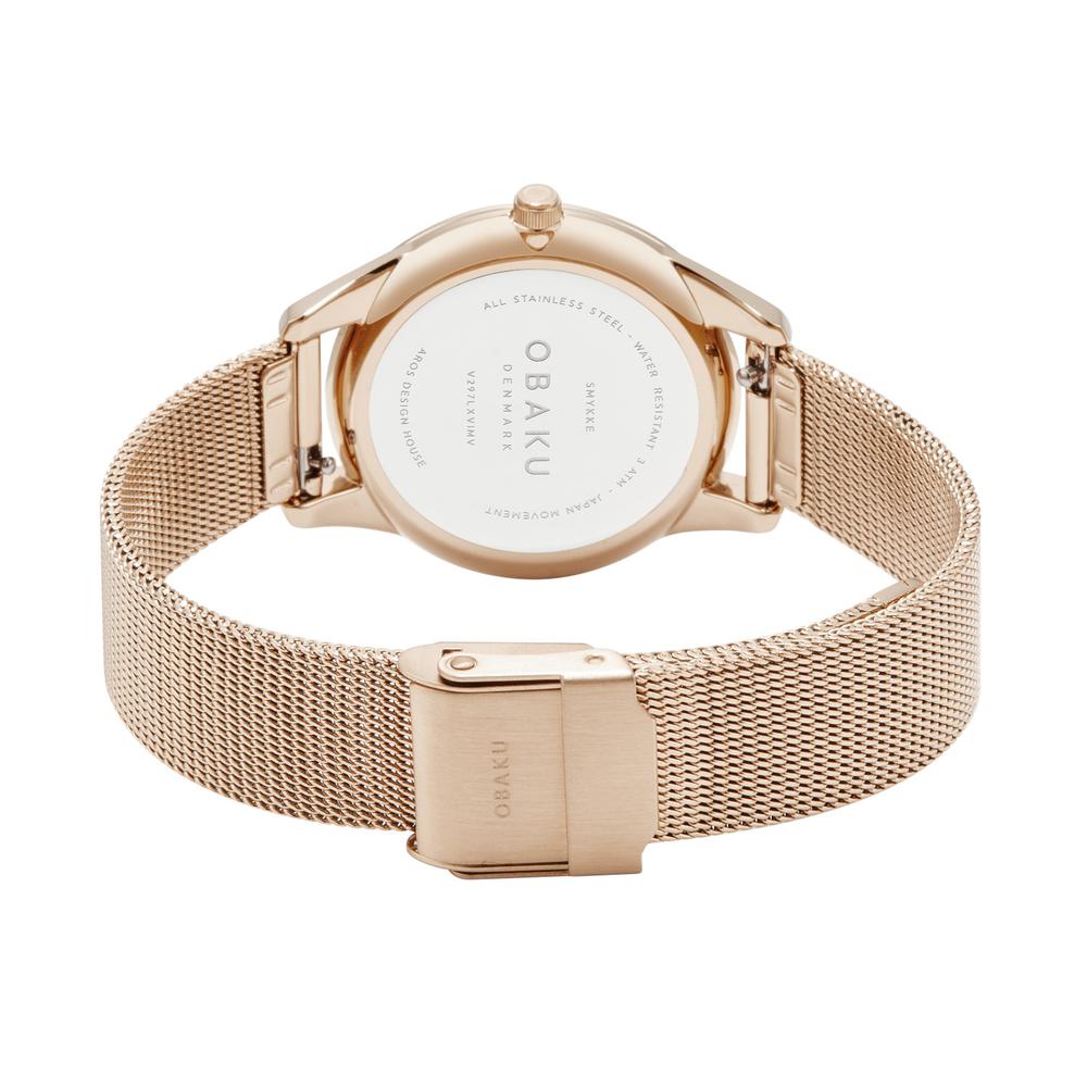 Foto 4 pulgar | Reloj Obaku Denmark V297lxvpmv Smykke Peony-oro Rosa