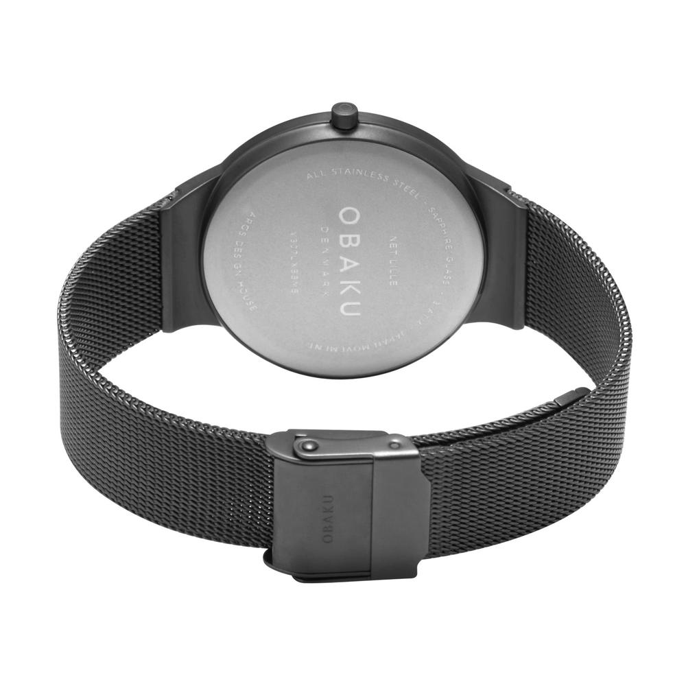 Foto 4 pulgar | Reloj Obaku Denmark V307lxbbmb Net Lille Charcoal-negro