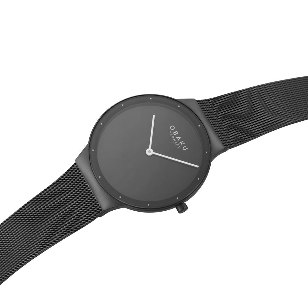 Foto 5 pulgar | Reloj Obaku Denmark V307lxbbmb Net Lille Charcoal-negro
