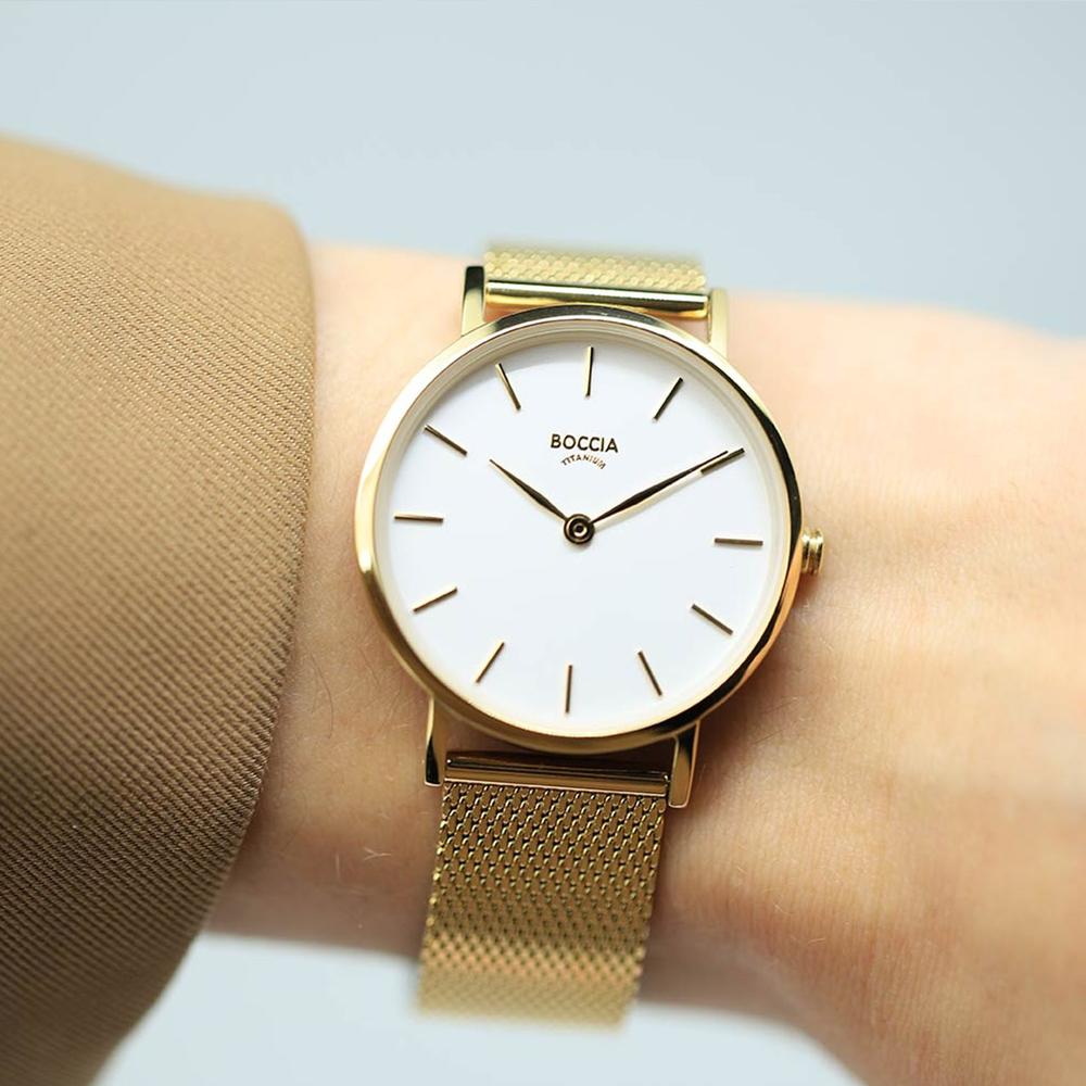 Foto 3 pulgar | Reloj Boccia Titanium 3281-06a Ladies-dorado
