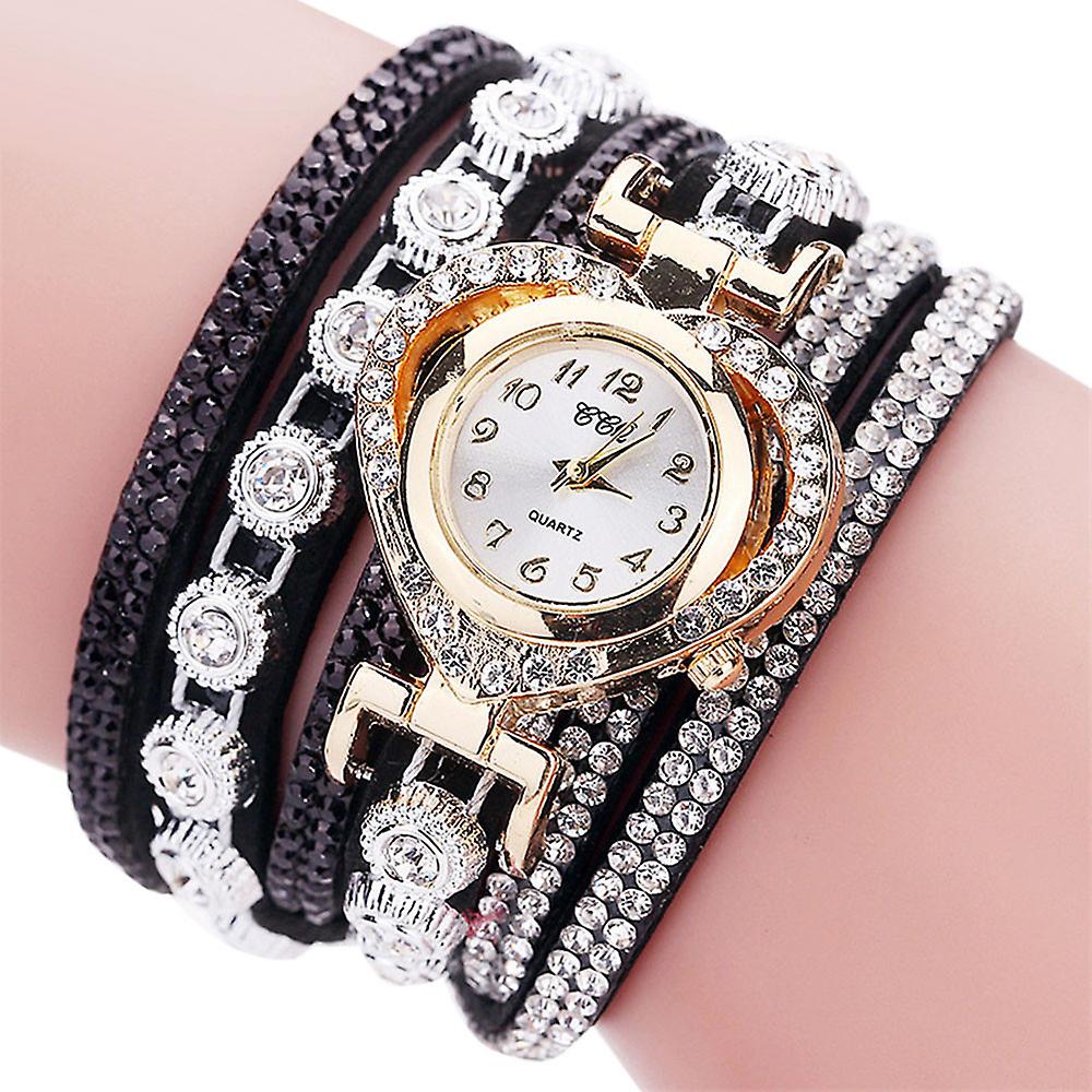 Foto 3 pulgar | Reloj Huoguo Ccq  Pulsera Vintage De Cristal Con Diamantes De Imitación Para Mujer - Venta Internacional.