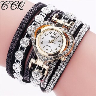 Foto 5 | Reloj Huoguo Ccq Pulsera Vintage De Cristal Con Diamantes De Imitación Para Mujer - Venta Internacional.