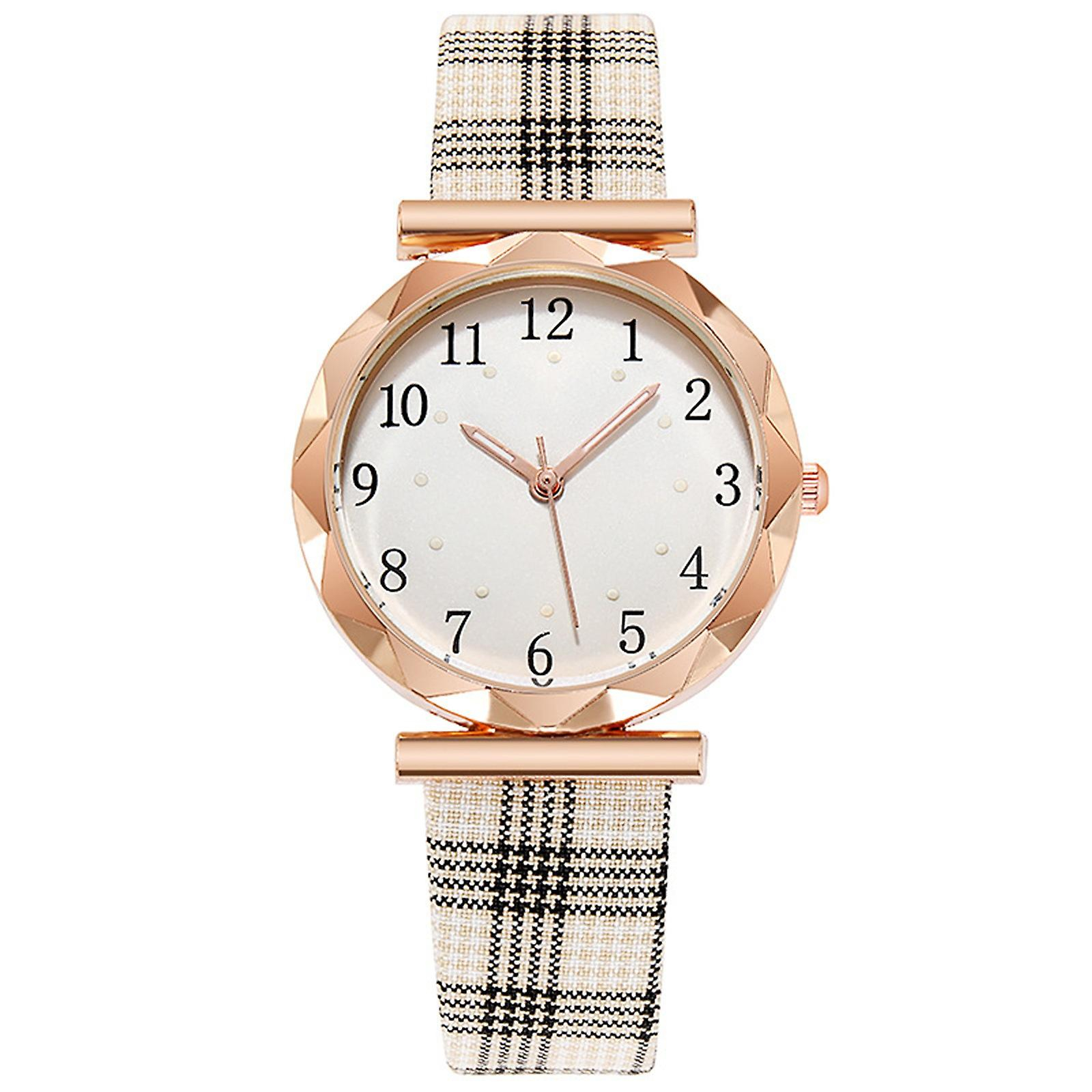 Reloj Huoguo  Correa A Cuadros Luminosa A La Moda Retro Para Mujer - Venta Internacional.