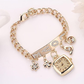 Foto 3 | Reloj De Pulsera Huoguo Fashion Women Love Strass Chain - Venta Internacional.