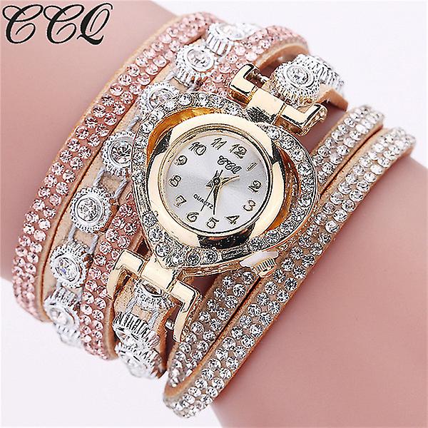 Reloj Huoguo Ccq  Pulsera Vintage De Cristal Con Diamantes De Imitación Para Mujer - Venta Internacional.