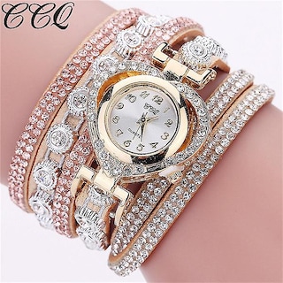 Foto 1 | Reloj Huoguo Ccq Pulsera Vintage De Cristal Con Diamantes De Imitación Para Mujer - Venta Internacional.