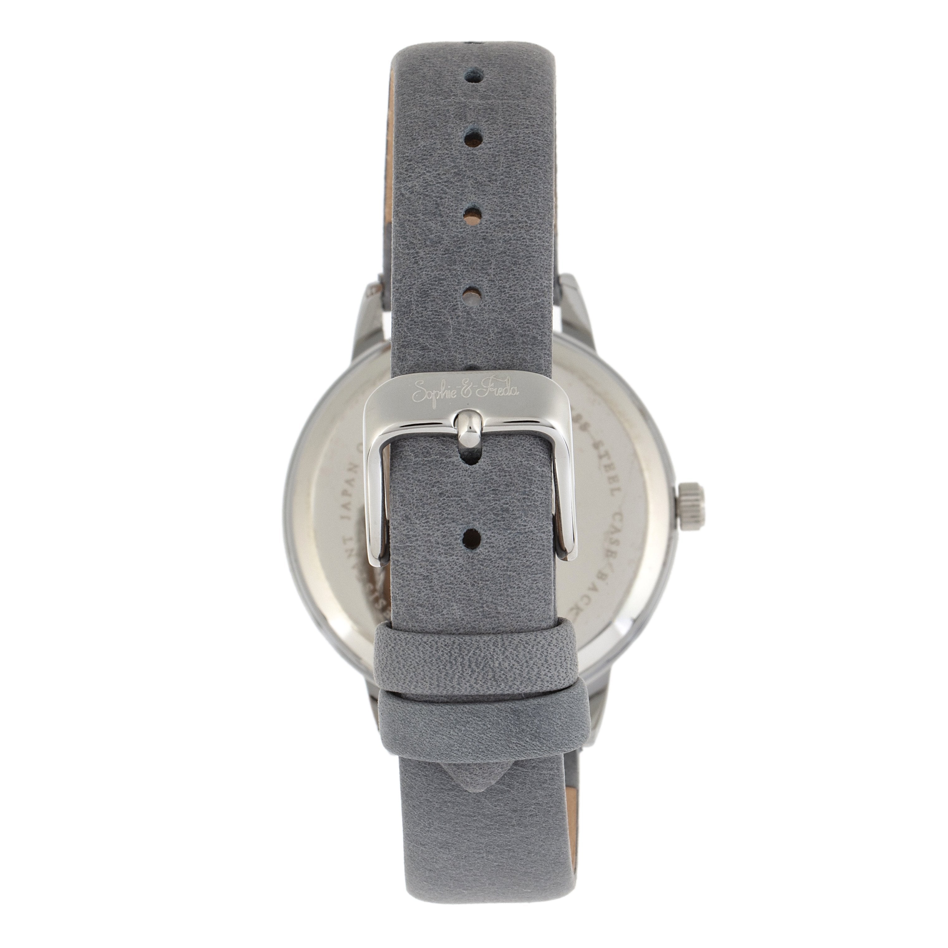 Foto 6 pulgar | Reloj Sophie And Freda Vancouver  Correa De Piel Gris - Venta Internacional.
