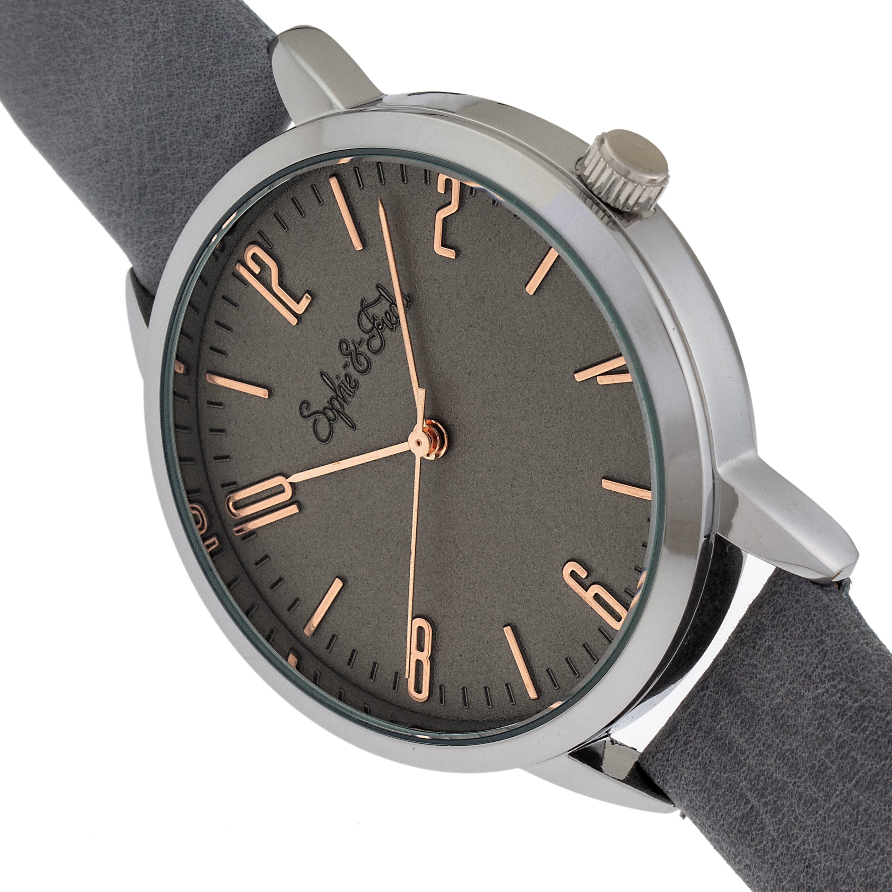 Foto 7 pulgar | Reloj Sophie And Freda Vancouver  Correa De Piel Gris - Venta Internacional.
