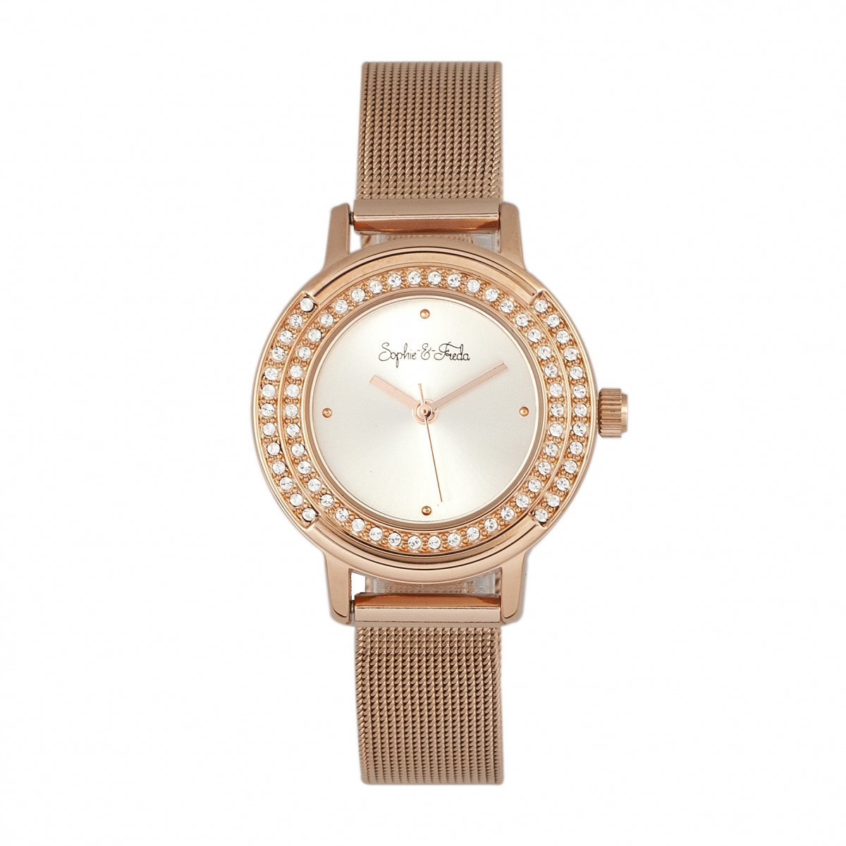Foto 6 pulgar | Reloj Sophie & Freda Cambridge Con Cristales De Swarovski En Oro Rosa - Venta Internacional.
